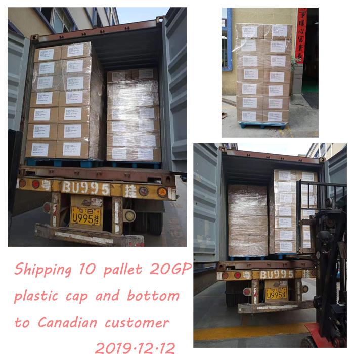 Shipping plastic cap and bottom